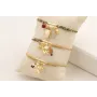 Pulsera de hilo por mitades dorado, verde,morado c