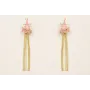 Pendientes fleco dorado mate con escarabajo esmalt