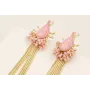 Pendientes fleco dorado mate con escarabajo esmalt