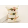 Pulsera hilo dorado nudo macramé cierre eslabón ja
