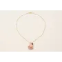 Collar cadena micro esmalte rosa con colgante esca