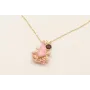 Collar cadena micro esmalte rosa con colgante esca
