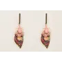 Pendientes cadena strass rectangular negra con col