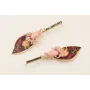 Pendientes cadena strass rectangular negra con col