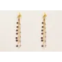 Pendientes perno retorcido dorado mate con flecos 