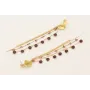 Pendientes perno retorcido dorado mate con flecos 