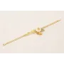 Pulsera cadena strass rectangular cristal, flores 