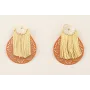 Pendientes florco dorado mate con flor nacar blanc