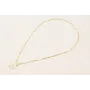 Collar cadena listones dorado mate con flor de nac