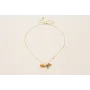 Collar hoja curva, flor, abanico todo de nacar con