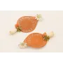 Pendientes flor esmalte natural crema, colgante lá