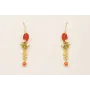 Pendientes aro pequeño, eslabón jade marrón, trio 