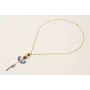 Collar esfinge egipcia esmalte azul, facetadas mar