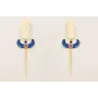 Pendientes esfinge esmaltada azul, negro,rojo con