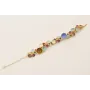 Pulsera cadena malla con semi bolas y colgantes fl