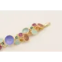 Pulsera cadena malla con semi bolas y colgantes fl