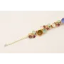 Pulsera cadena malla con semi bolas y colgantes fl