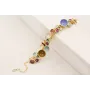 Pulsera cadena malla con semi bolas y colgantes fl