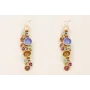 Pendientes malla rombo dorado mate con semi bolas 