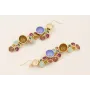 Pendientes malla rombo dorado mate con semi bolas 