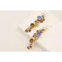 Pendientes malla rombo dorado mate con semi bolas 
