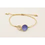 Pulsera hilo dorado con nudo serpiente y centro se