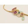 Pulsera hilo dorado con nudo serpiente y centro fl