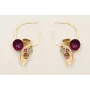 Pendientes aro labrado dorado mate con semibolas e