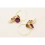 Pendientes aro labrado dorado mate con semibolas e
