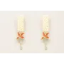 Pendientes flores esmaltadas turquesa y teja colga