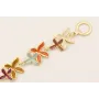 Pulsera flores dobles esmaltadas turquesa, teja, b