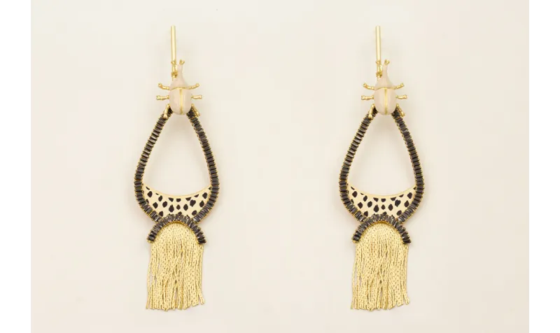 Pendientes colgante lagrima piel tigre, caden stra