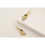 Pendientes perno insecto dorado mate, hoja piel ti