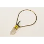 Collar esmaltado amarillo y negro con pieza pirl d