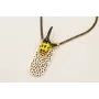 Collar esmaltado amarillo y negro con pieza pirl d