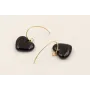 Pendientes corazón esmalte negro con gancho secill