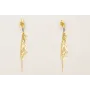 Pendientes perno retorcio dorado mate con fleco ca