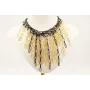 Collar cadena eslabón esmaltada negro con cadena e