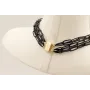 Collar cadena eslabón esmaltada negro con cadena e
