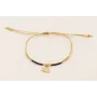 Pulsera hilo dorado con nudo serpiente, miyuki neg