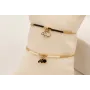 Pulsera hilo dorado con nudo serpiente, miyuki neg