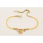 Pulsera ACERO INOXIDABLE hilo color ambar con nudo