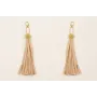 Pendientes ACERO INOXIDABLE fleco lazo vichy cuadr