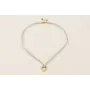 Collar ACERO INOXIDABLE lazo vichy cuadros grises 