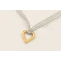 Collar ACERO INOXIDABLE lazo vichy cuadros grises 