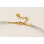 Collar ACERO INOXIDABLE lazo vichy cuadros grises 
