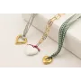Collar ACERO INOXIDABLE lazo vichy cuadros grises 