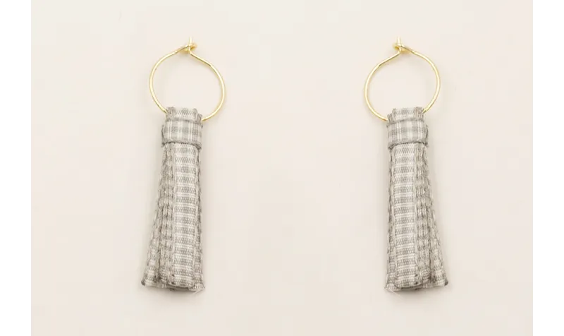 Pendientes ACERO INOXIDABLE aro pequeño con fleco