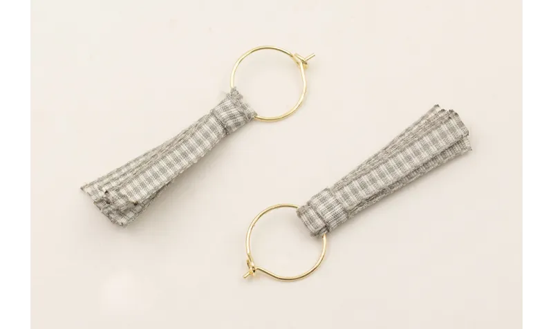 Pendientes ACERO INOXIDABLE aro pequeño con fleco