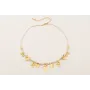 Collar con mini perlas, chips madre perla, hojas y